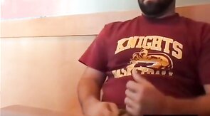 Bearded Bro Public Jerk Off in A Coffee Shop