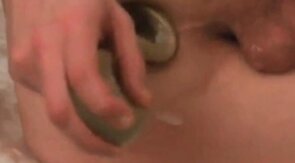 Pegging prostate and anal stretching with bizarre shovel dil