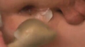 Pegging prostate and anal stretching with bizarre shovel dil