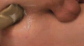 Pegging prostate and anal stretching with bizarre shovel dil