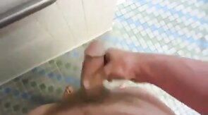 sucking off a stranger in men's shower