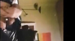 Dog comes without hands with big toy in his ass...