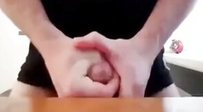 Guy wanks his enormous gigantic cock