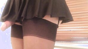 Close up cock in stockings ,