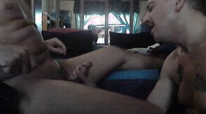 Sucking the cum from my Friends Cock