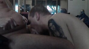 Sucking the cum from my Friends Cock