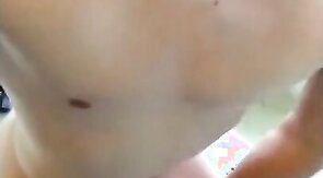 Smooth twink dildo fucks