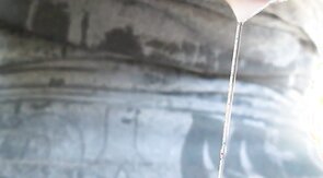 Beautiful cum flow swallowed up close