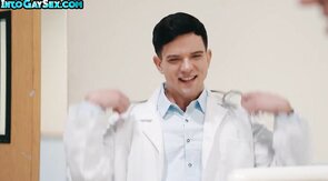Bareback loving stud barebacked by doctor for cum sampl