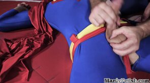 Cosplay stud barebacked by dominant big cock wrestler