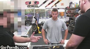 Pawnshop customer seduced by gay boss and fucked in ass