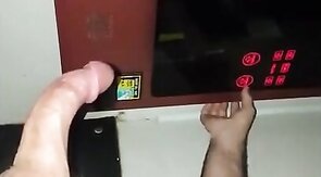 Sex shop video booth jerk off. Big cum shot. Rope