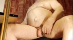 Daddy stroking uncut meaty cock on cam