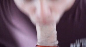 Buddy deep throating and face fucking my big cock on poppers