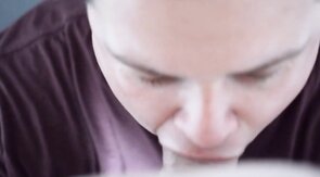 Buddy deep throating and face fucking my big cock on poppers