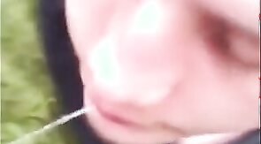 Chav outdoor blowjob