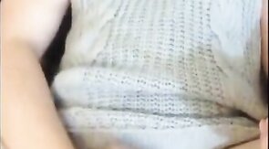 Asian Sissy Jerking off in VKS Sweater