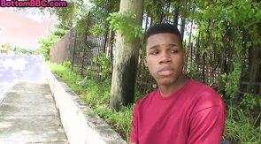 Ebony bottom fucked by white top outdoor after cocksuck