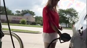 CD Gurl at the Gas Station