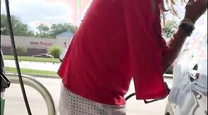 CD Gurl at the Gas Station