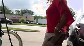 CD Gurl at the Gas Station