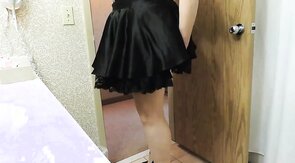 Sissy Ray in Purple Corset and Black Maids Skirt