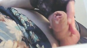 rubbing my tranny cock slowly until the juices flow