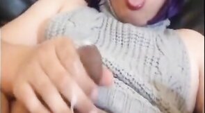 Asian Sissy Jerking off in VKS Sweater