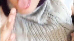 Asian Sissy Jerking off in VKS Sweater