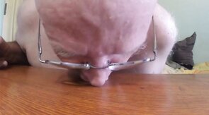 Licking up my cum then shooting again