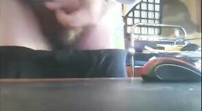 old bearded grandpa shooting his load