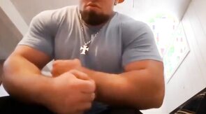 Horny Beefy Muscle Boy Almost Caught Jerking Off