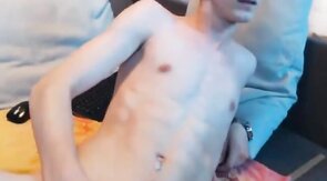 Hot boy wanks and cums on cam