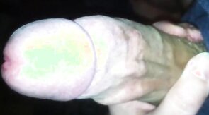 Fat Monster cock gets jerked and werked over at home in bed