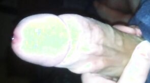 Fat Monster cock gets jerked and werked over at home in bed