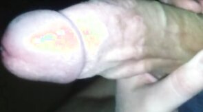 Fat Monster cock gets jerked and werked over at home in bed