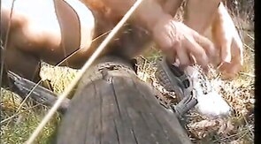 Humping a big tree trunk