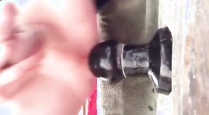 Shaved twink double bang ass streching