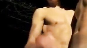 Hot Boy getting help from a friend