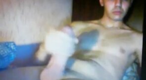 smooth turkish guy wanking huge thick cock on cam