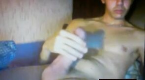 smooth turkish guy wanking huge thick cock on cam