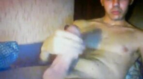 smooth turkish guy wanking huge thick cock on cam