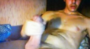 smooth turkish guy wanking huge thick cock on cam