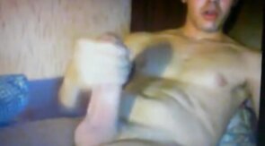 smooth turkish guy wanking huge thick cock on cam