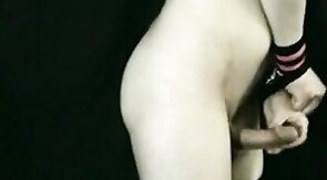 emo femboy crossdresser naked bound and cumming