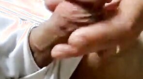 Curved small 5 inch  thick dick erection out of underwear