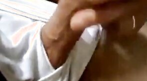 Curved small 5 inch  thick dick erection out of underwear