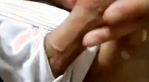 Curved small 5 inch  thick dick erection out of underwear