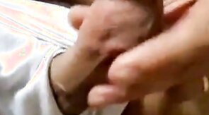 Curved small 5 inch  thick dick erection out of underwear