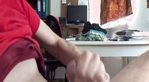 Skinny guy cumming a lot